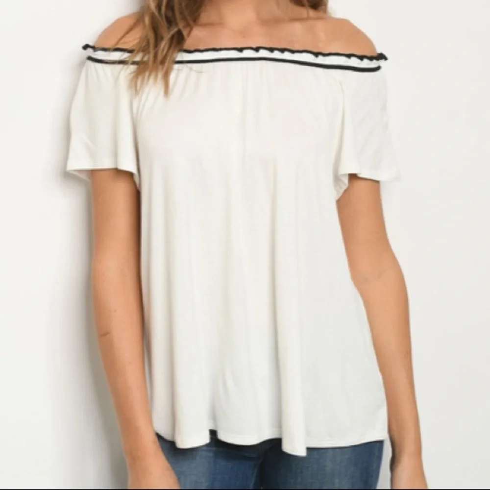 White Off The Shoulder Top - Picture 8 of 10
